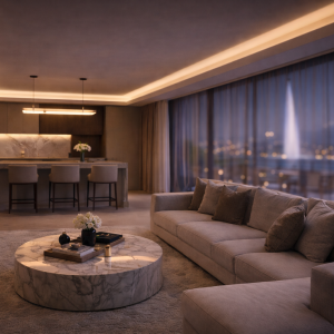 living room kitchen high end geneva