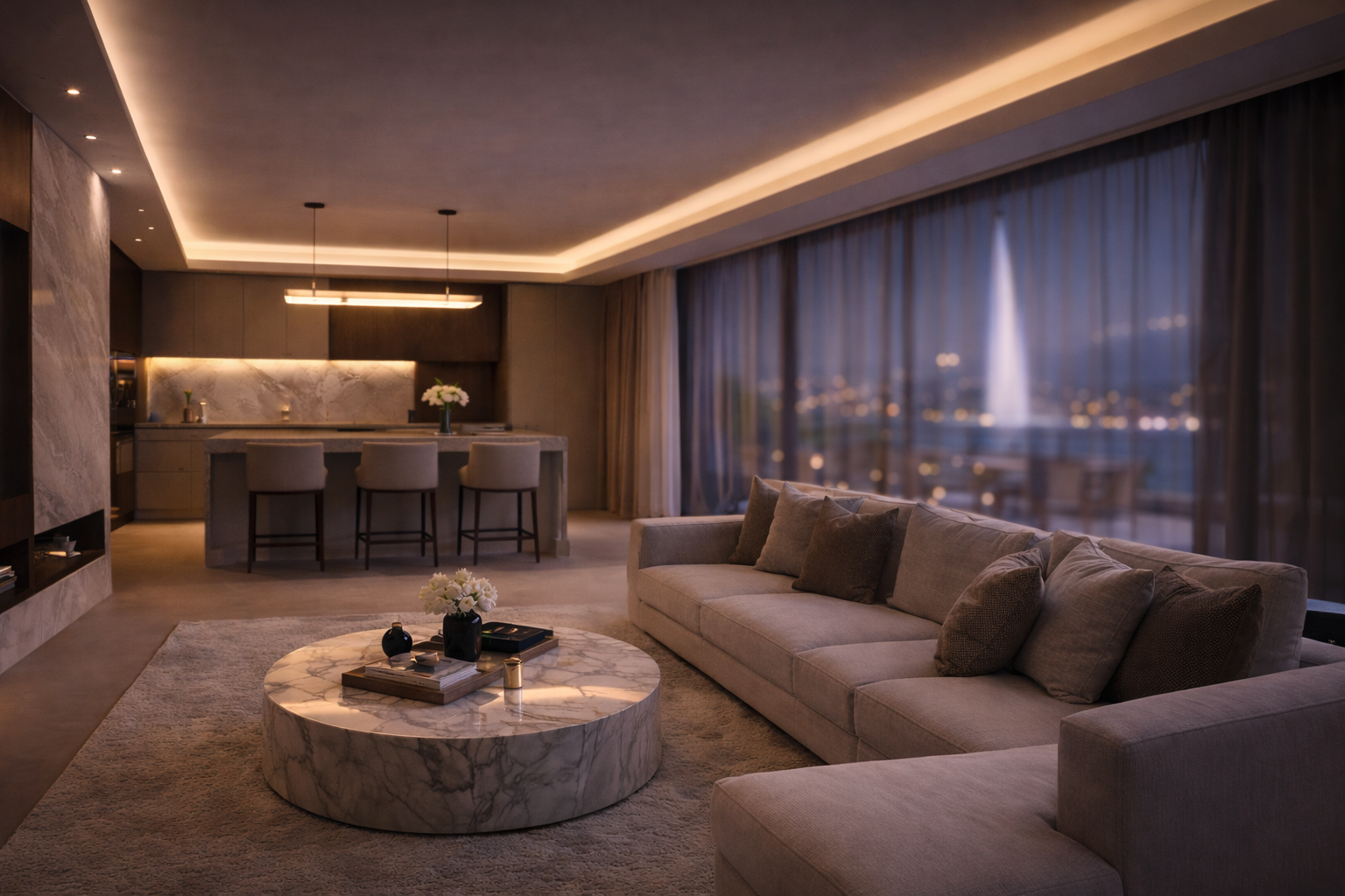 salon cuisine appartement geneve